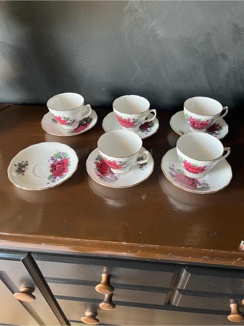 Vintage Royal Vale Porcelain Tea Cup and Saucer Set with Pink Rose Motif